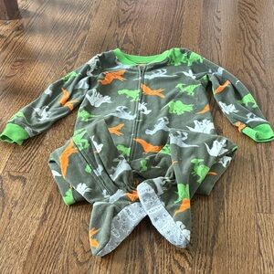 Carter's Green and Orange Dinosaur Footie Pajama